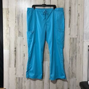 Scrubs Plus Teal Blue Straight Leg Pants Scrubs Drawstring 2XL